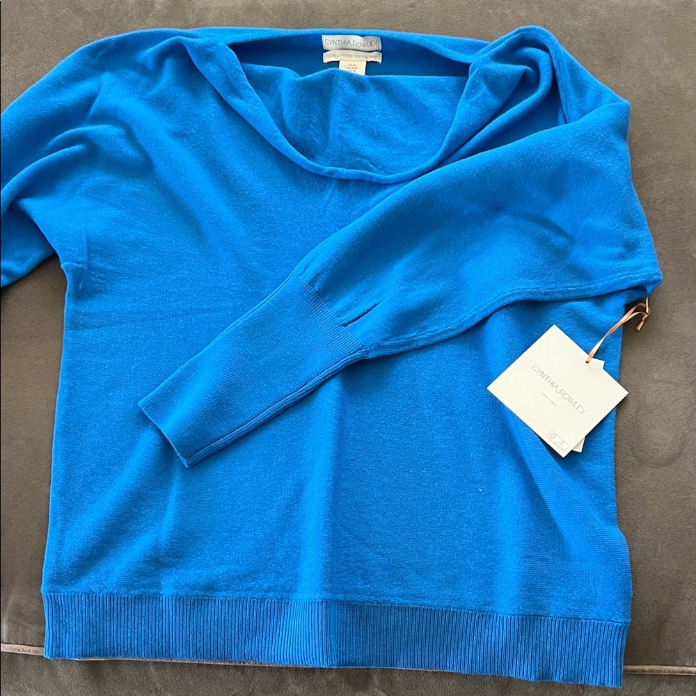 Cynthia Rowley Electric Blue cowl neck sweater